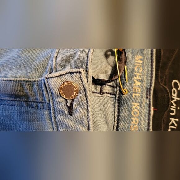 MICHAEL KORS BLUE FLARE FRINGE JEANS - Picture 5 of 7